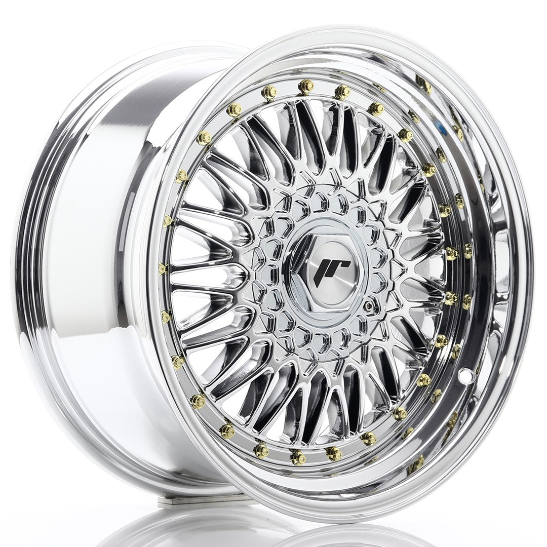Japan Racing JR-9 17x8.5" (4 & 5 hole custom PCD) ET20-35, Chrome / Titanium