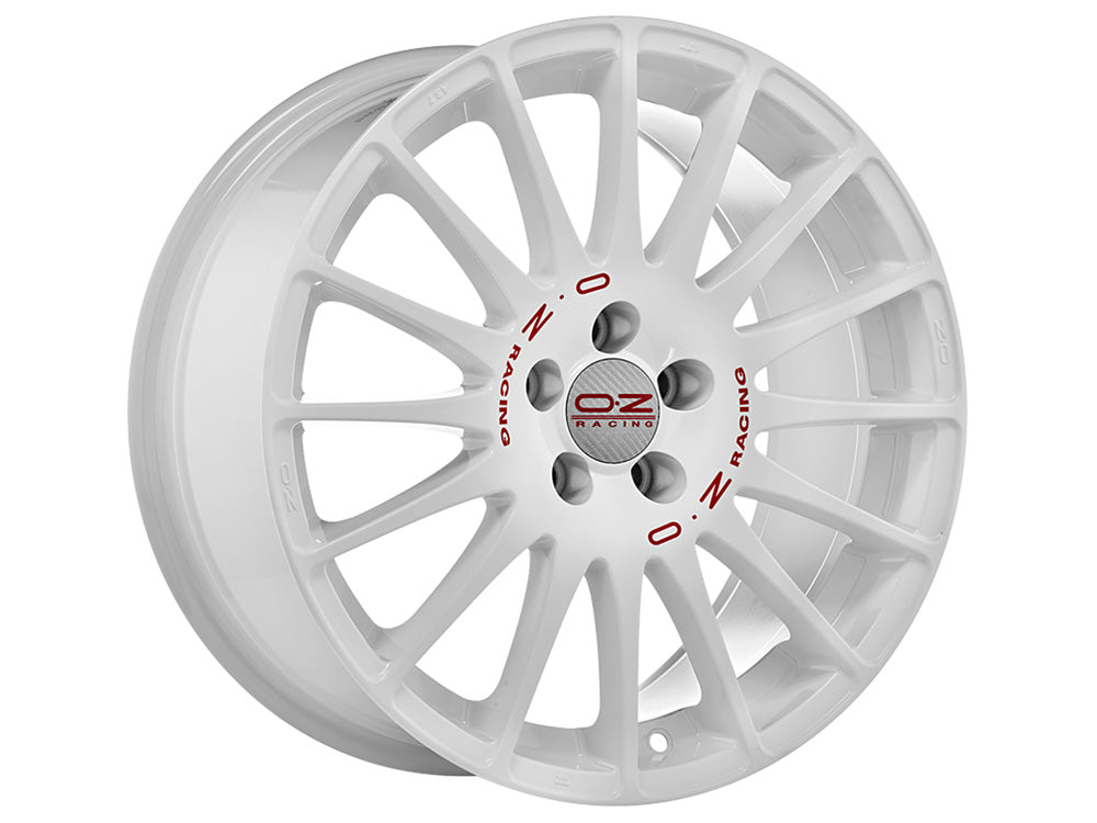 OZ Superturismo WRC 17x7" 4x108 ET42, White, Red Lettering