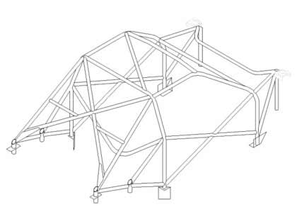 Custom Cages Multipoint Weld-In Roll Cage for Peugeot 306 F2 - FIA