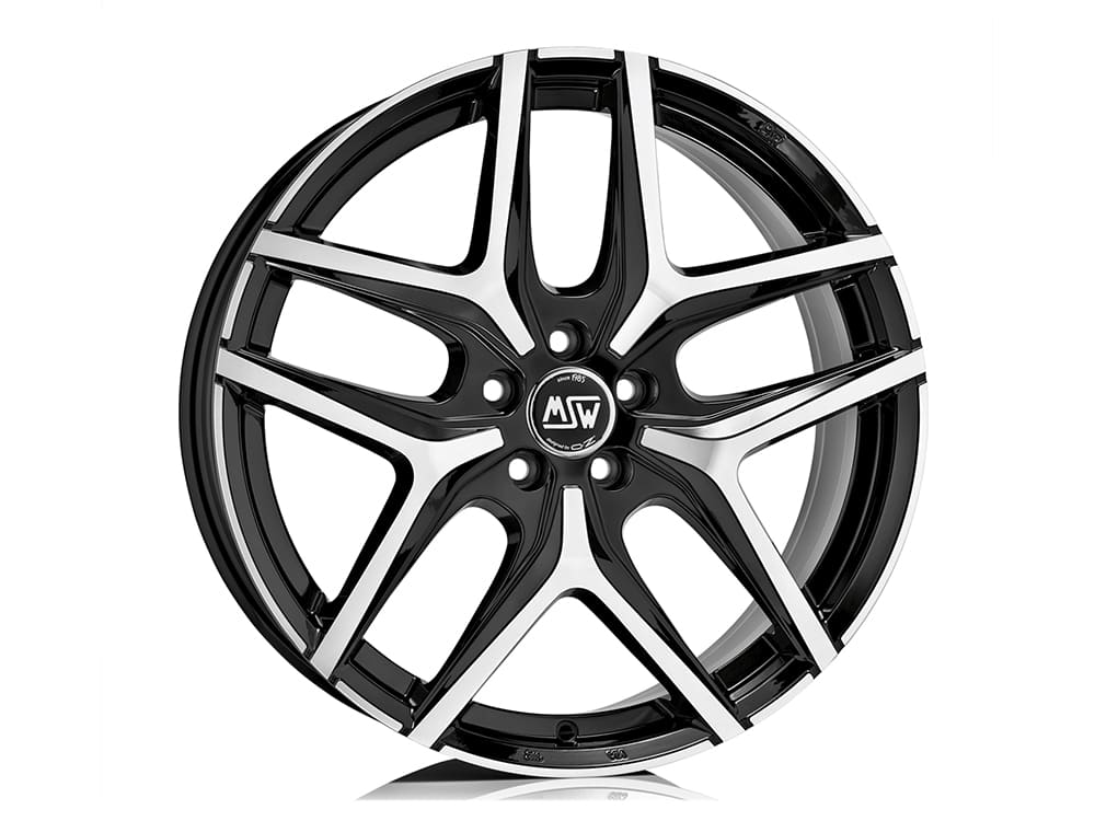 MSW 40 17x7" 5x112 ET50, Gloss Black, Machined Spokes
