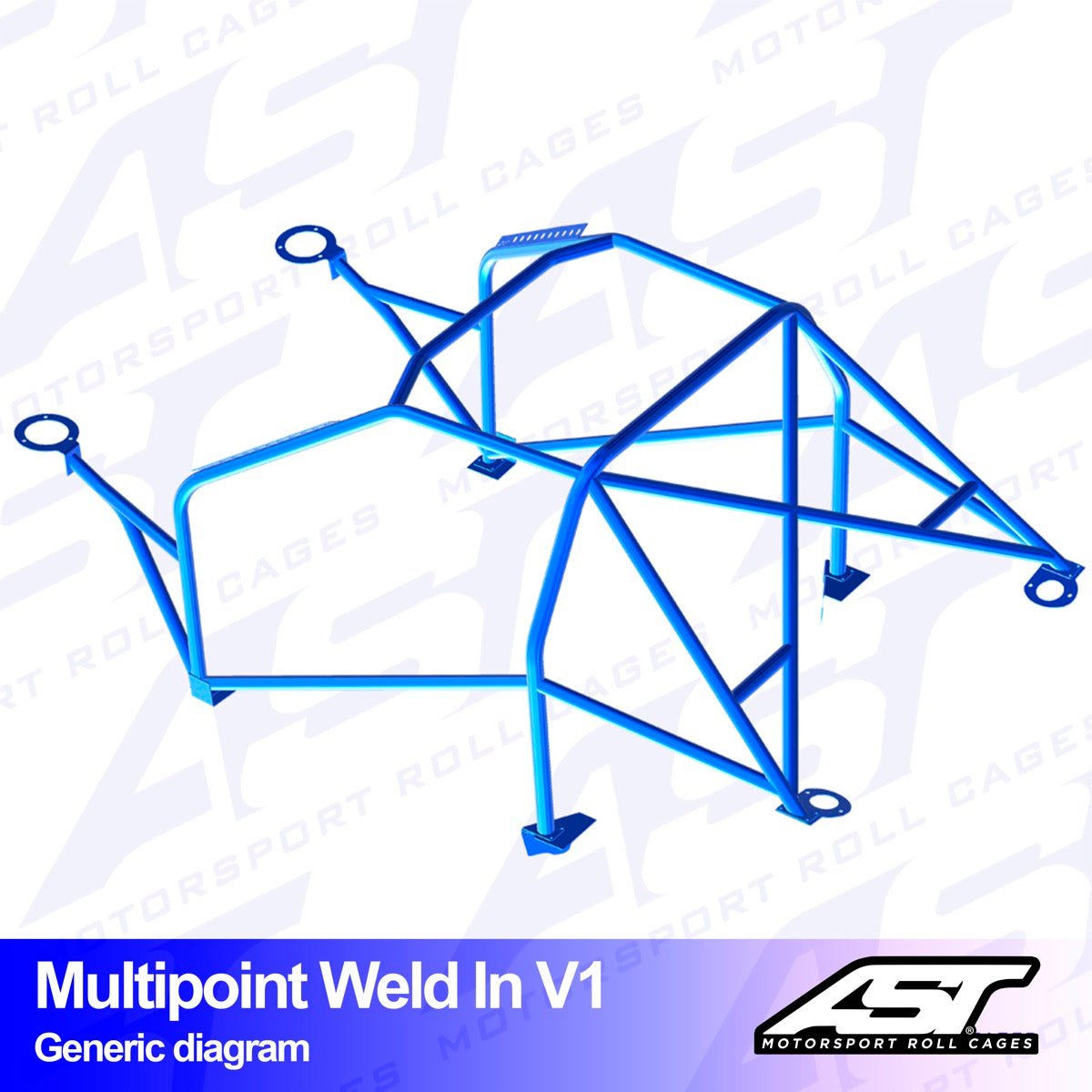 AST Rollcages V1 Weld-In 10-Point Roll Cage for Opel Vectra A 5-Door Sedan, FWD