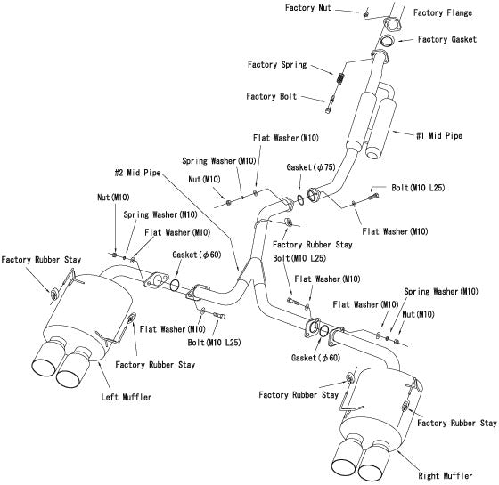 HKS "Legamax" Catback for Subaru Impreza VAF WRX STI (EJ25)