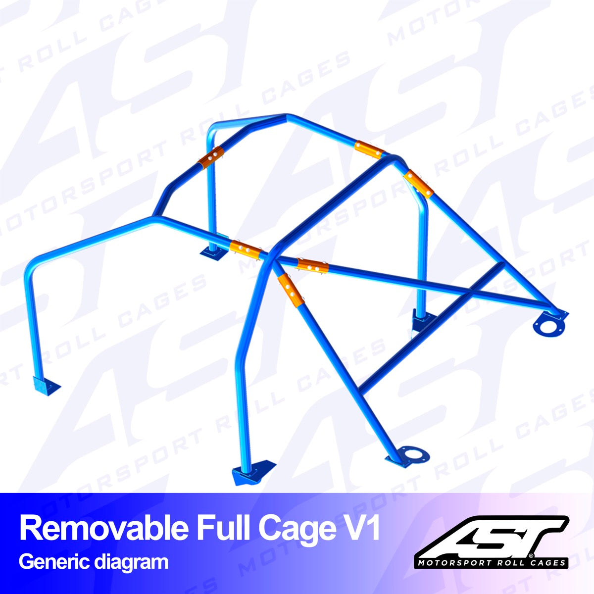 AST Rollcages V1 Removable Bolt-In 6-Point Roll Cage for BMW E30 Sedan, 4WD