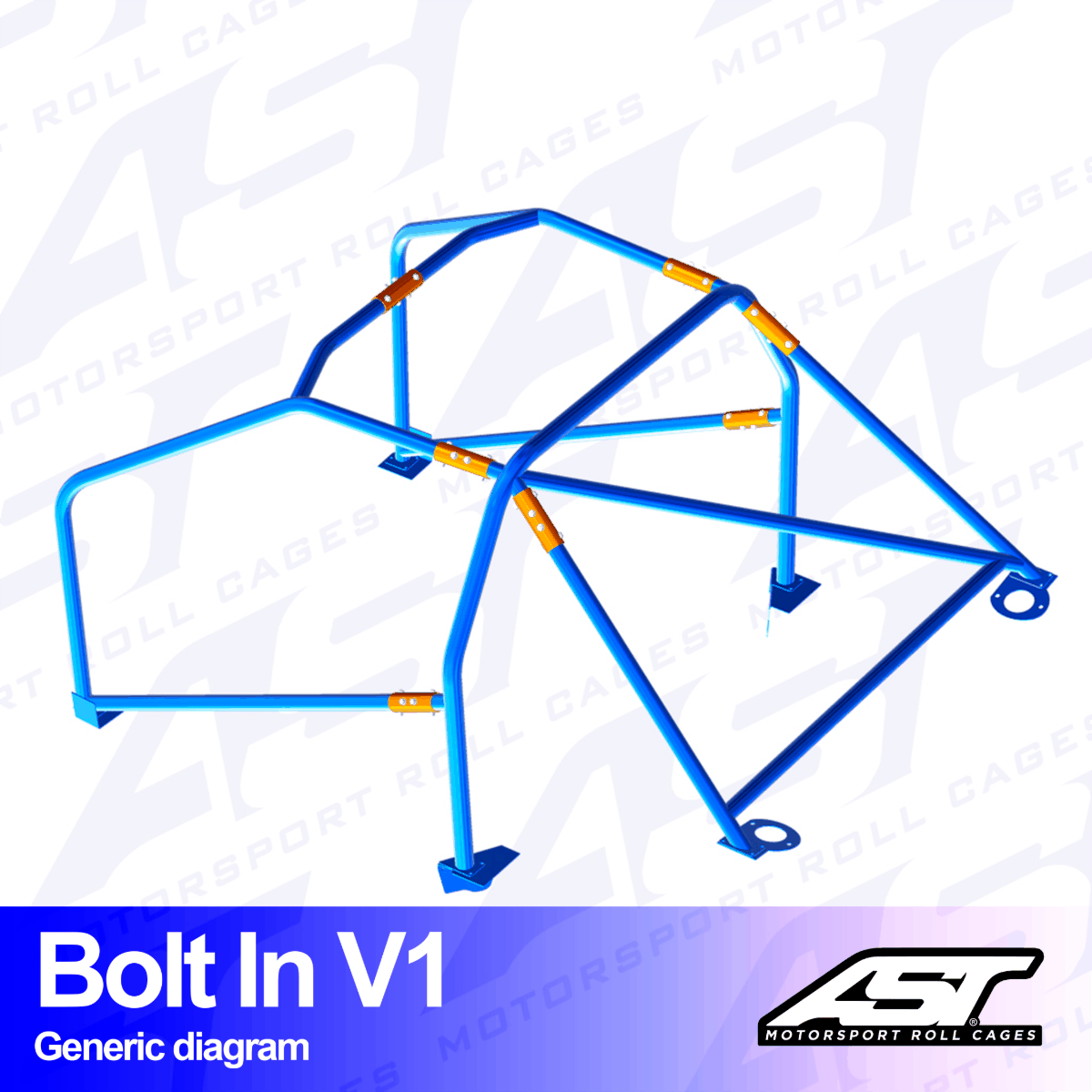 AST Rollcages V1 Bolt-In 6-Point Roll Cage for Mini Cooper R53 - FIA