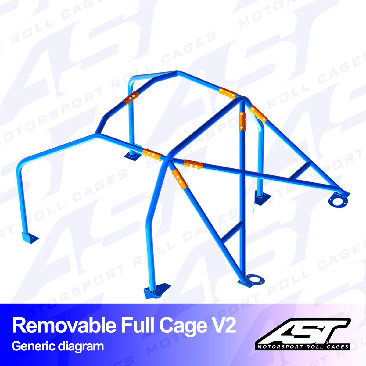 AST Rollcages V2 Removable Bolt-In 6-Point Roll Cage for Opel Kadett C