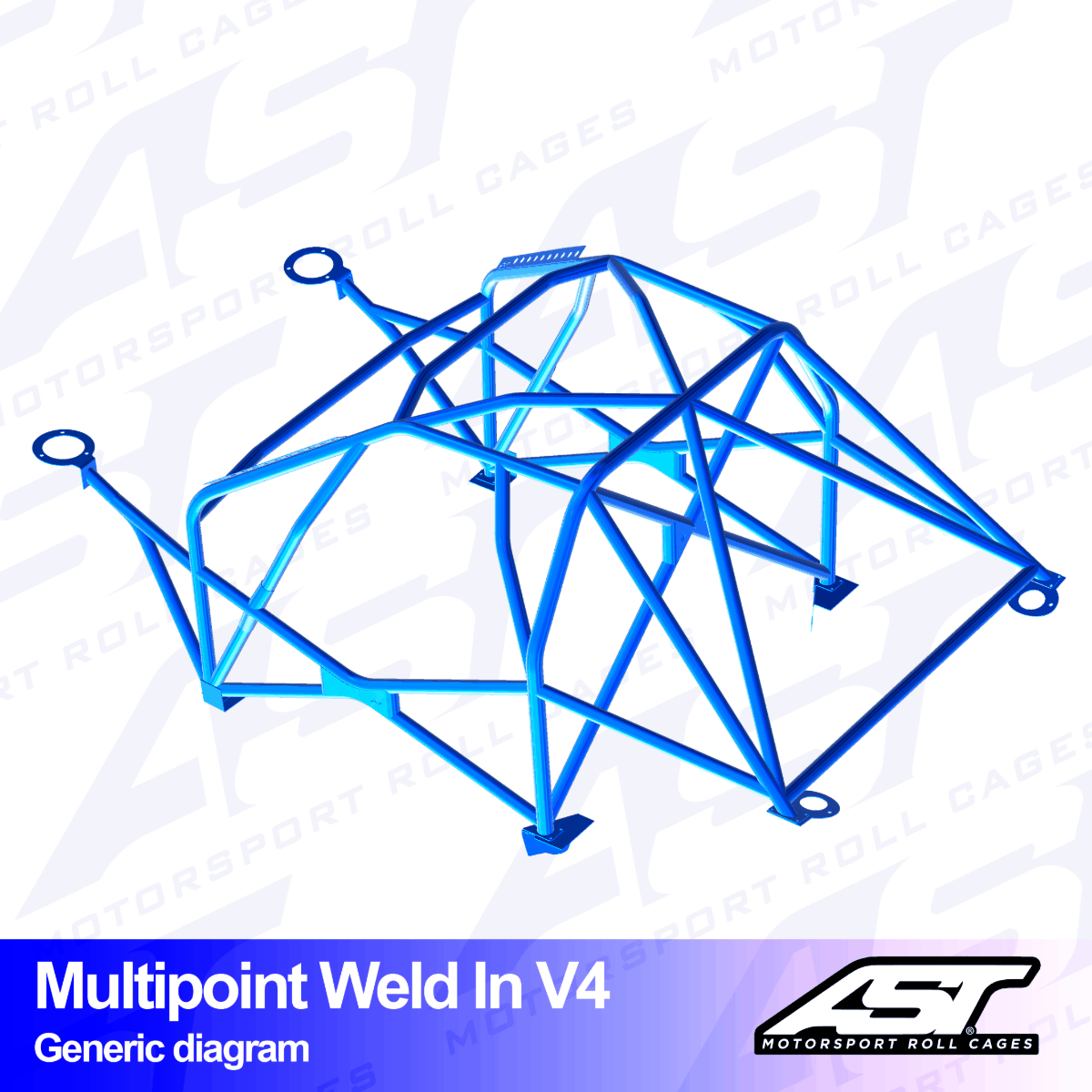 AST Rollcages V4 Weld-In 10-Point Roll Cage for Mazda RX-7 FD
