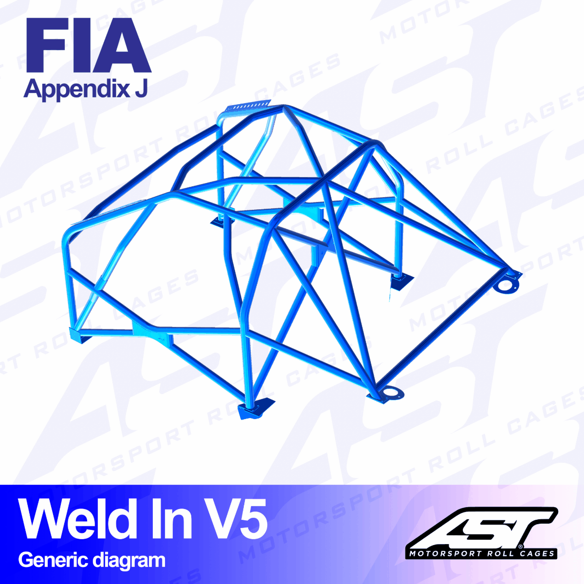 AST Rollcages V5 Weld-In 8-Point Roll Cage for Seat 124 - FIA