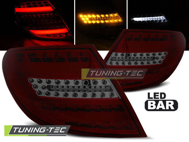 COPPIA FARI FANALI POSTERIORI LED LTI MERCEDES CLASSE C W204 BERLINA 2007 - 2010