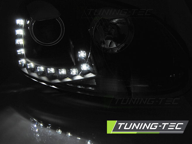 Coppia di Fari Anteriori LED DRL VW GOLF 5 V 2003-2009 Neri