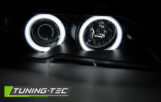 FARI ANGEL EYES CCFL NERI adatti per BMW E46 2003 - 2006 COUPE CABRIO