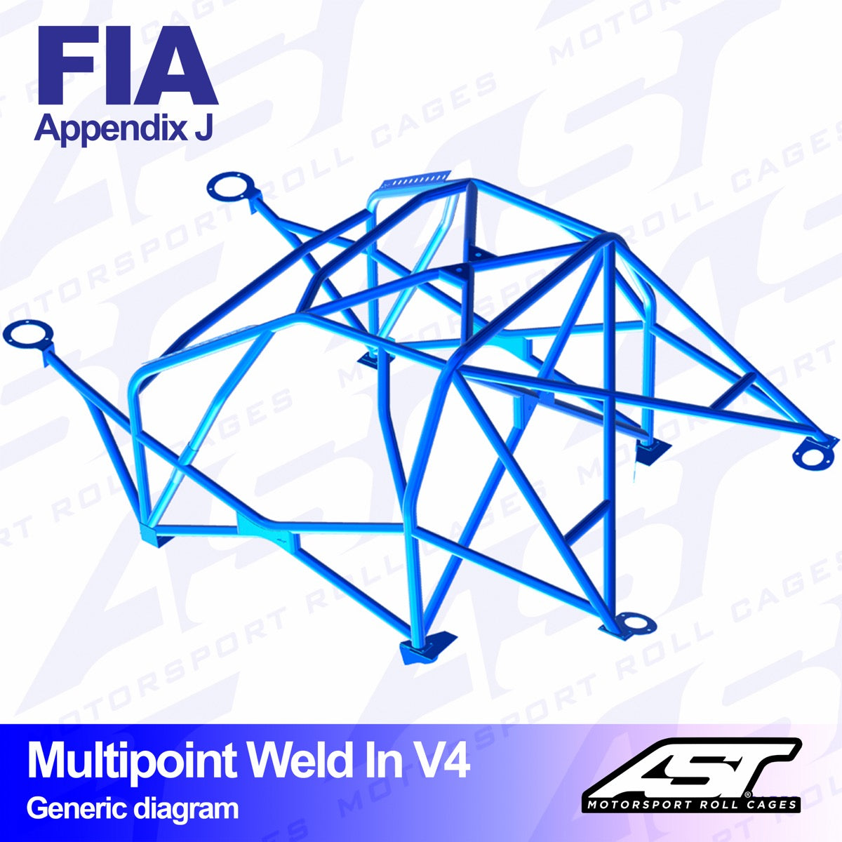 AST Rollcages V4 Weld-In 10-Point Roll Cage for Honda Civic AG / AH / AF / AS - FIA