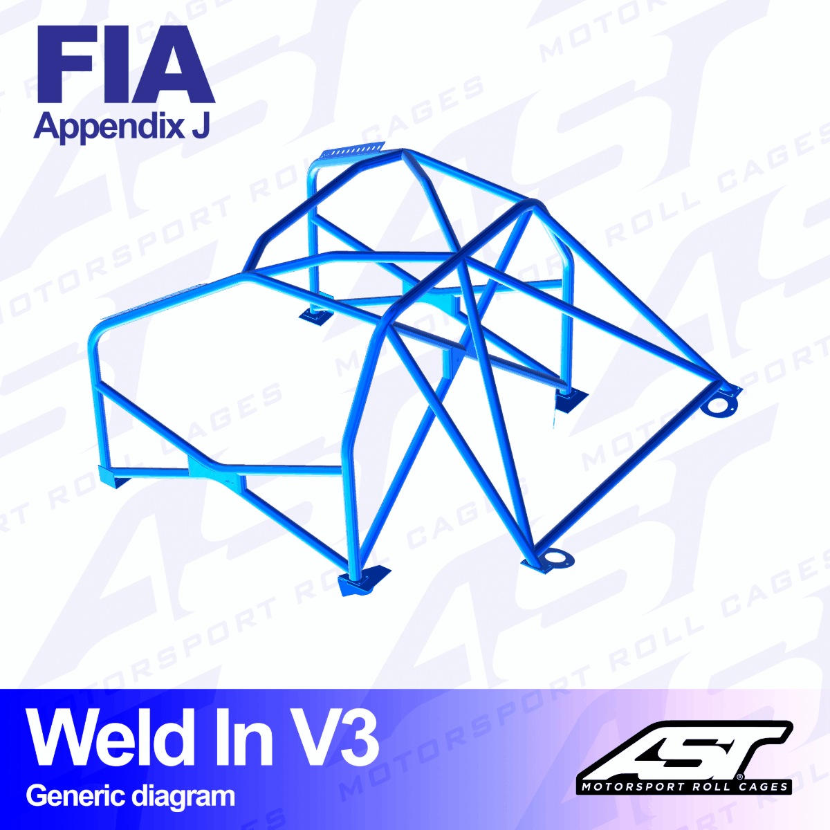 AST Rollcages V3 Weld-In 8-Point Roll Cage for Seat 124 - FIA