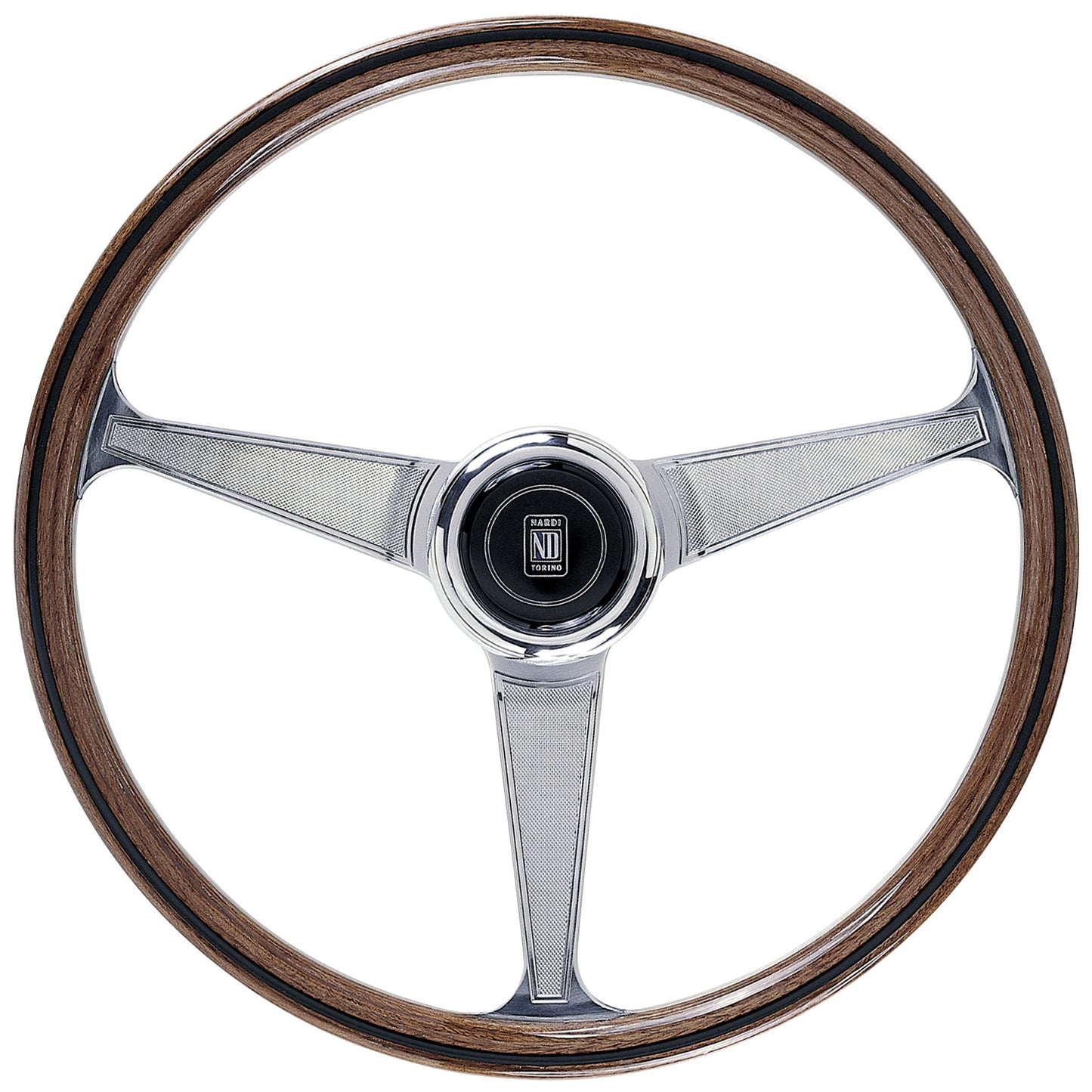 Nardi "Anni 60" Steering Wheel, Wood, Chrome Spokes, 45 mm Dish, Ã38 cm