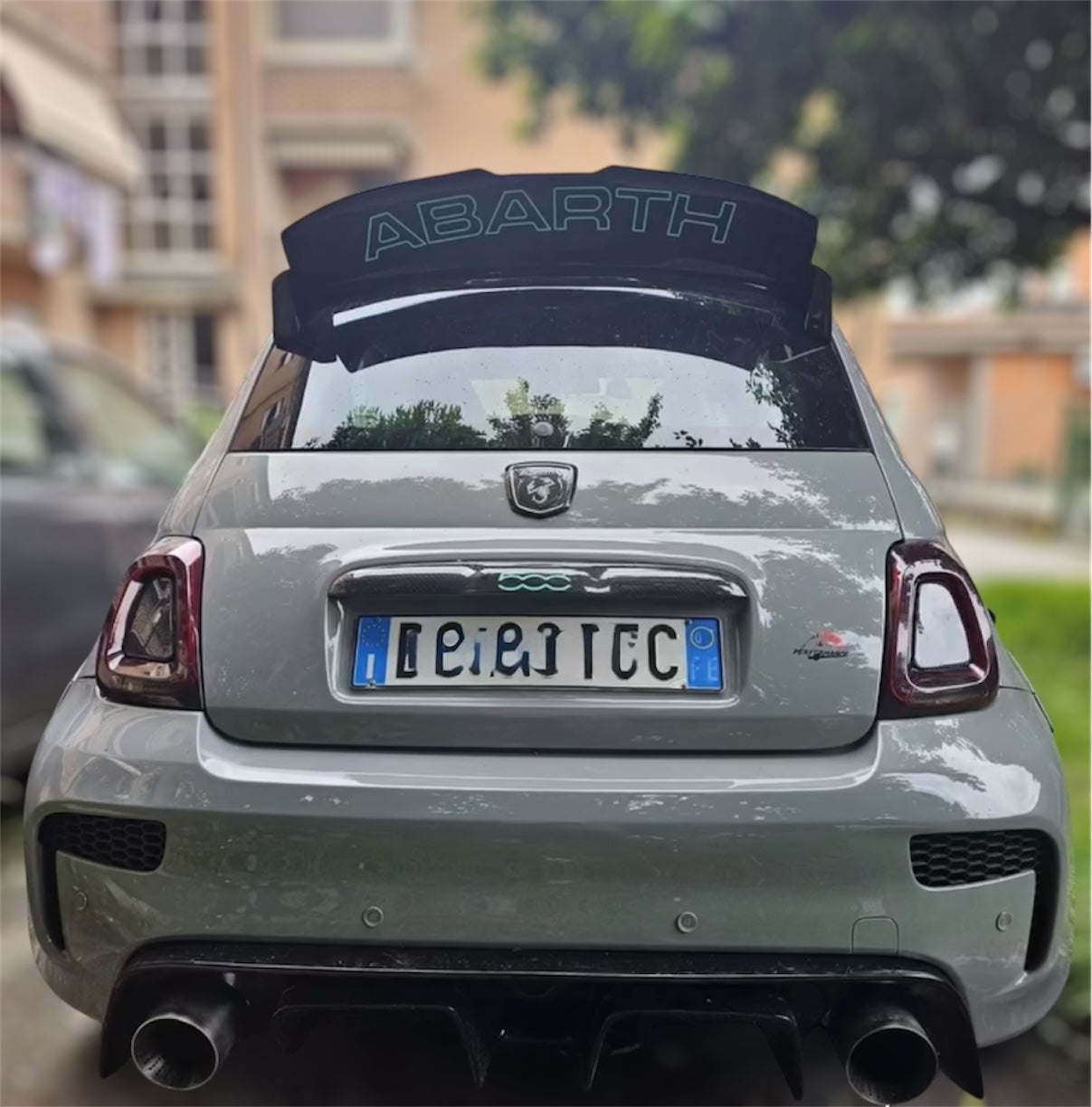 SPOILER ALETTONE 500 595 695 ABARTH 70 ANNIVERSARIO REGOLABILE REPLICA IN PLASTICA