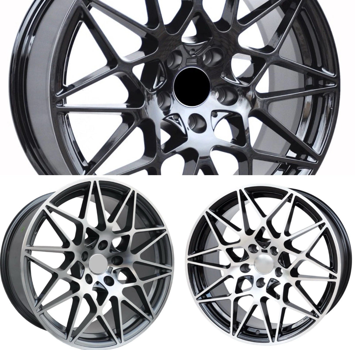 4 cerchi replica M666 19 doppia misura bmw 5x120 8,5et33 9.5et40