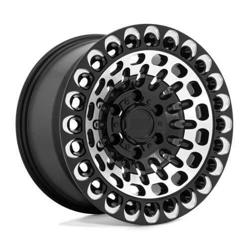 Black Rhino Labyrinth 17x9.5" 6x139.7 ET12, Gloss Black, Machined Face & Milling