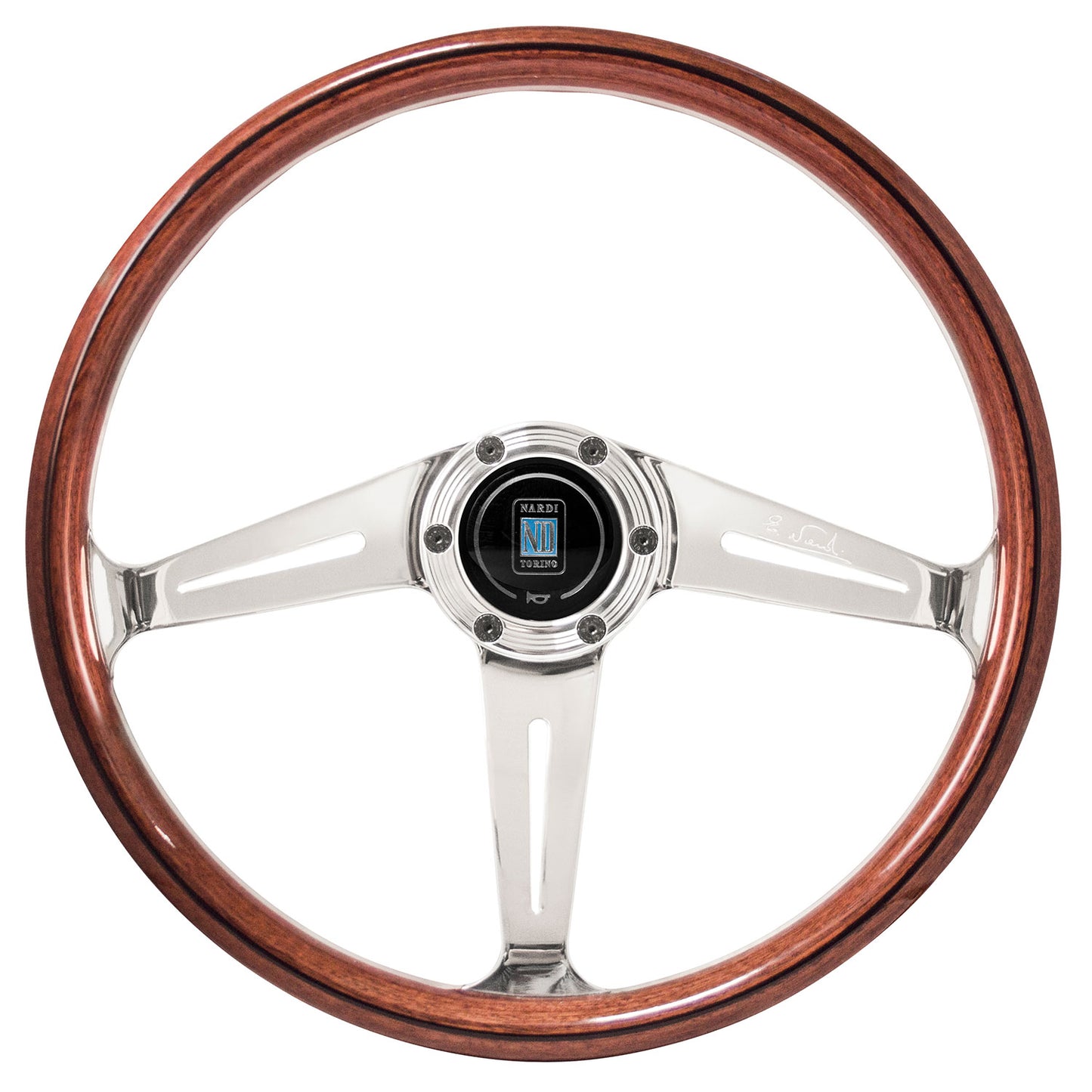Nardi Classic ND36 "Side Spokes" Steering Wheel, Wood, Satin Spokes