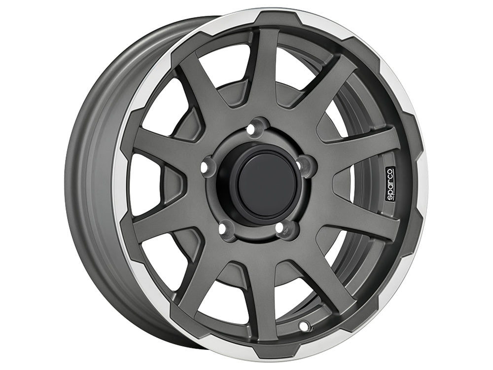 Sparco Dakar 16x5.5" 5x139.7 ET0, Dark Grey, Polished Lip