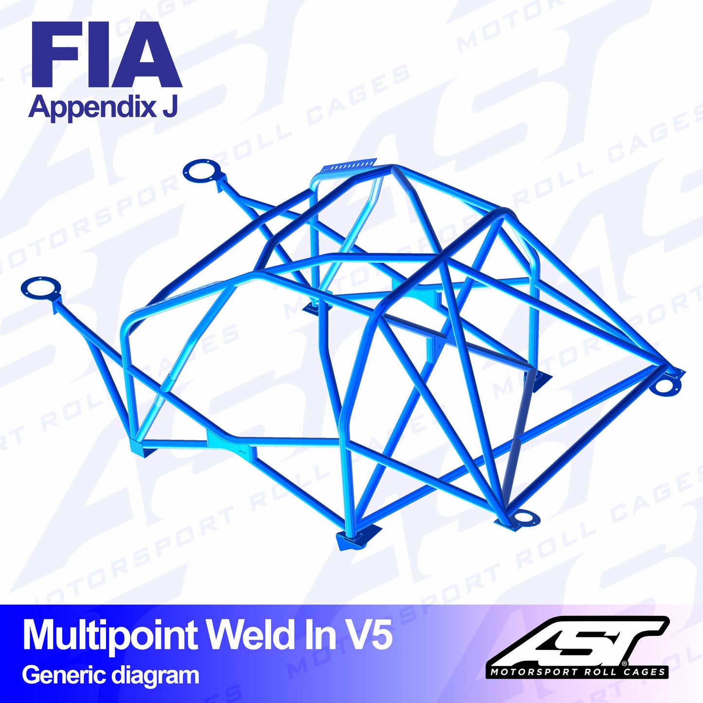 AST Rollcages V5 Weld-In 10-Point Roll Cage for Citroen Saxo - FIA