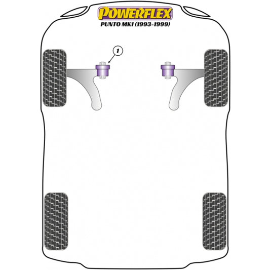 Boccola interna del braccio anteriore rinforzati Powerflex per Fiat Punto GT