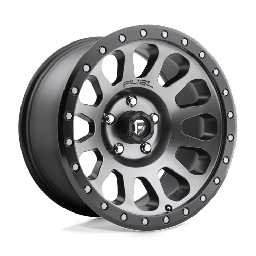 Fuel D601 Vector 17x8.5 6x139.7 ET07, Flat Gunmetal, Black Ring