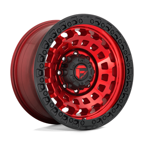 Fuel D632 Zephyr 17x9 6x139.7 ET-12, Candy Red, Black Ring