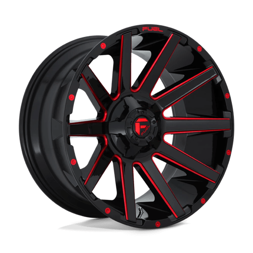 Fuel D643 Contra 20x10" 6x135/139.7 ET-19, Gloss Black & Red
