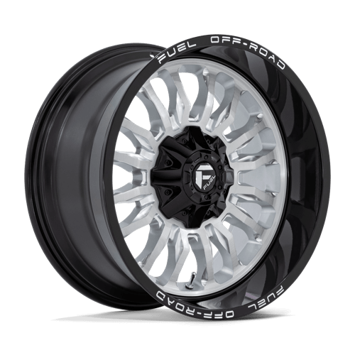 Fuel D798 Arc 20x10" 6x135/139.7 ET-18, Silver Brushed Face, Milled Black Lip