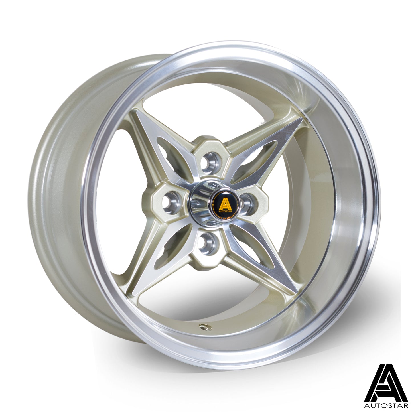 Autostar Kanji 14x8" 4x114.3 ET-5, Gold, Polished Lip