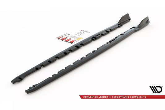 Minigonne laterali Maxton Design (coppia) V.3 per BMW Serie 1 F40 Pacchetto M / M135i nero lucido