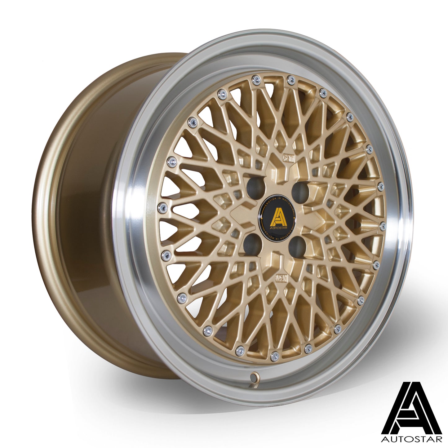 Autostar Minus 17x8" 4x100 ET30, Gold, Polished Lip