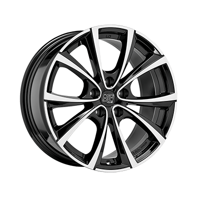 MSW 27T 20x9.5" 5x114.3 ET45, Gloss Black, Machined Spokes