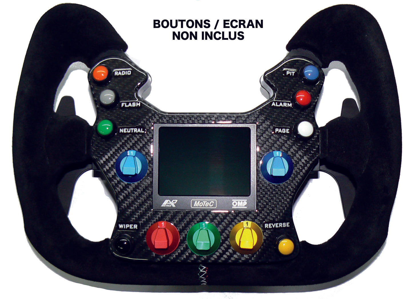 OMP 310 ALU GT Steering Wheel (Flat), Black Suede, Black Spokes