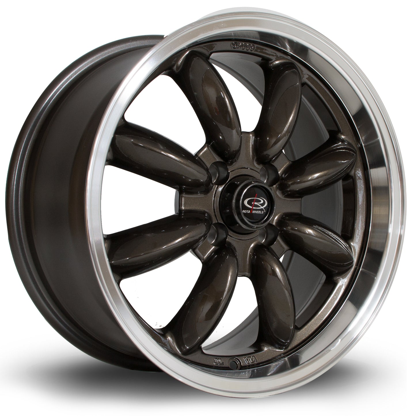 Rota RB 16x8" 4x100 ET35, Gunmetal, Polished Lip