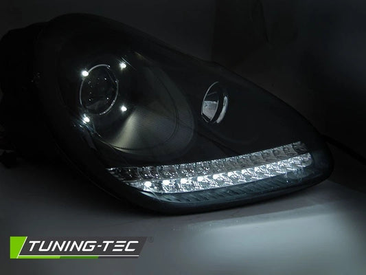 COPPIA FARI ANTERIORI DAYLIGHT CHROME HID PER PORSCHE CAYENNE 2002-2006
