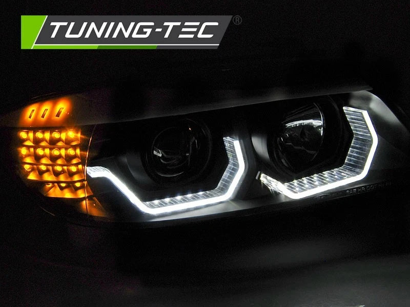 Coppia di Fari Anteriori 3D per BMW Serie 3 E90 E91 2005-2008 Angel Eyes