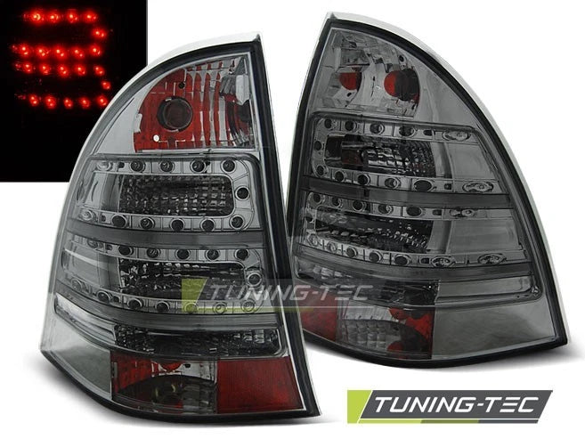 Coppia di Fari Posteriori per Mercedes Classe C W203 SW 2000-2007 Fumè LED