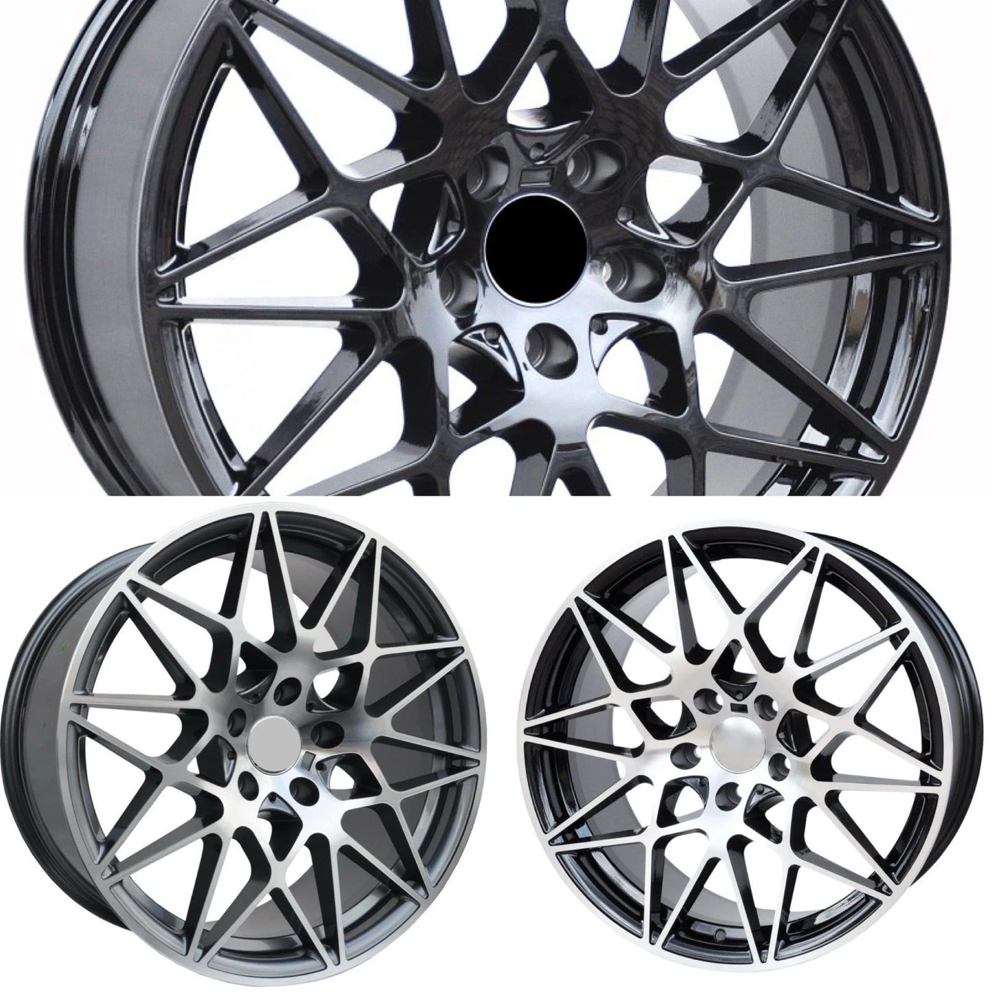 4 cerchi replica M666 19 doppia misura bmw 5x120 8,5et33 9.5et40