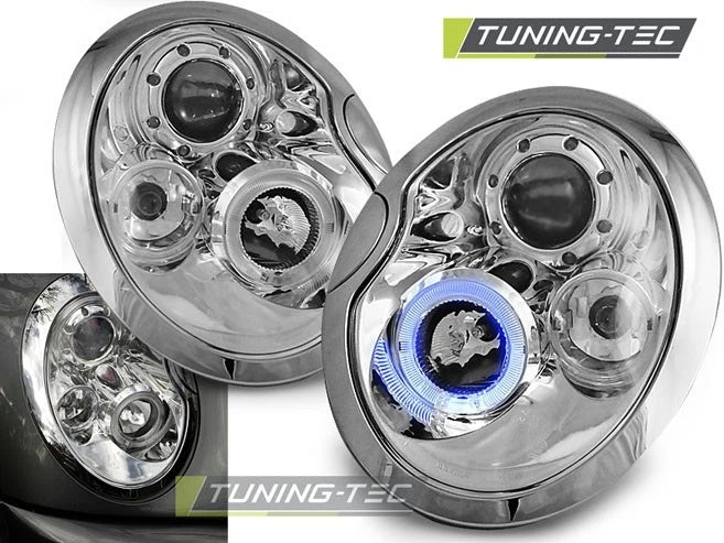 Coppia di Fari Anteriori LED DRL Look per BMW Mini COOPER R52 CABRIO Daylight