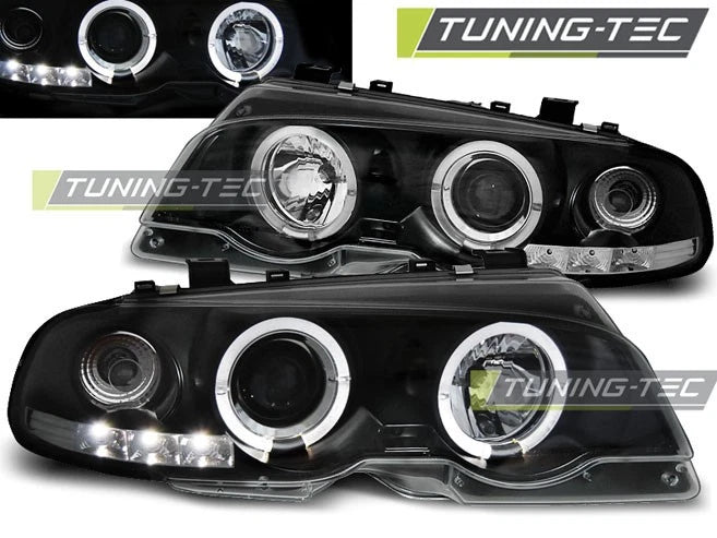 Coppia di Fari Anteriori per BMW E46 Serie 3 1999 - 2003 Coupè CABRIO Angel Eyes