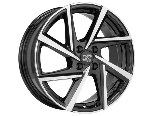 MSW 80-4 17x7" 4x108 ET32, Gloss Black, Machined Spokes