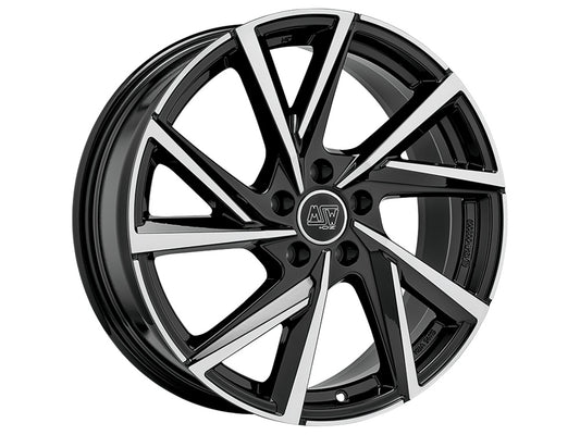 MSW 80-5 19x8" 5x108 ET48, Gloss Black, Machined Spokes