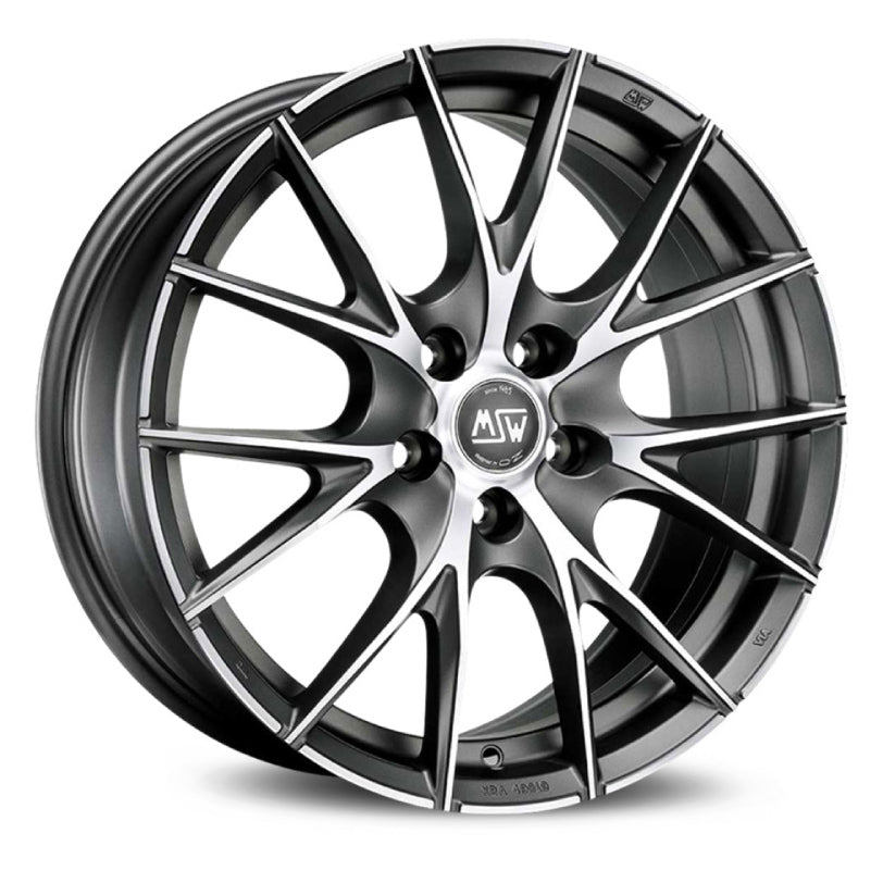 MSW 25 15x6" 5x112 ET45, Matt Titanium, Machined Spokes