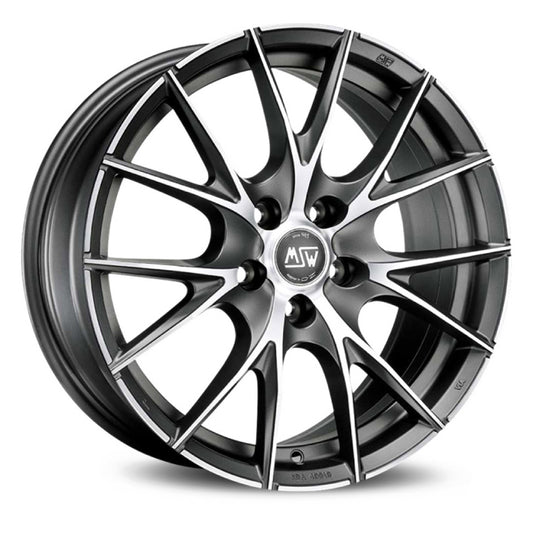 MSW 25 19x9" 5x112 ET29, Matt Titanium, Machined Spokes
