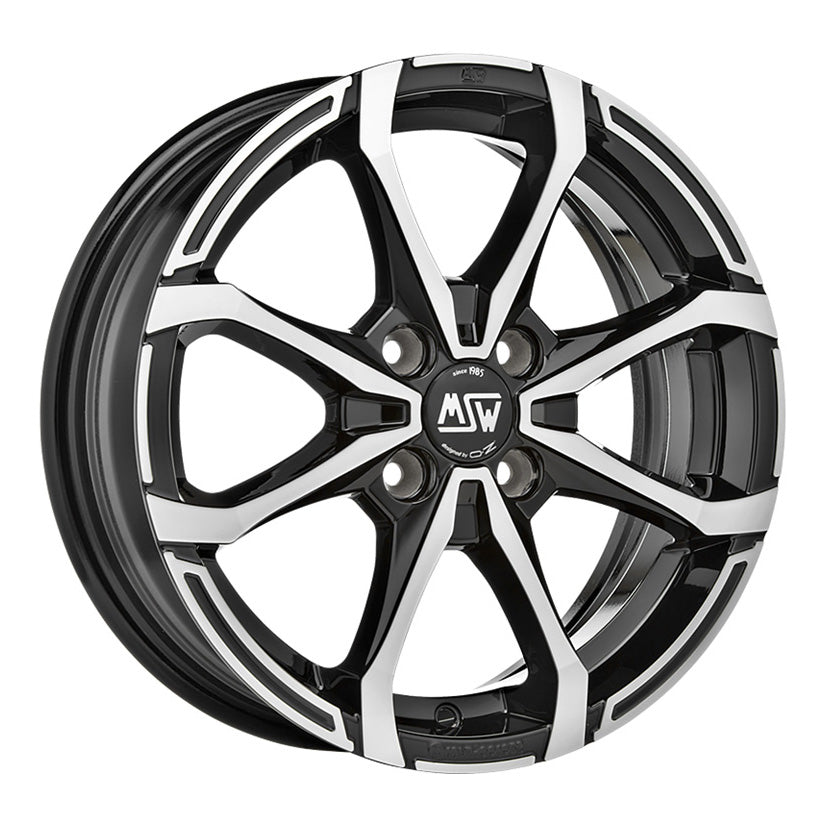 MSW X4 15x5" 4x100 ET32, Gloss Black, Machined Spokes