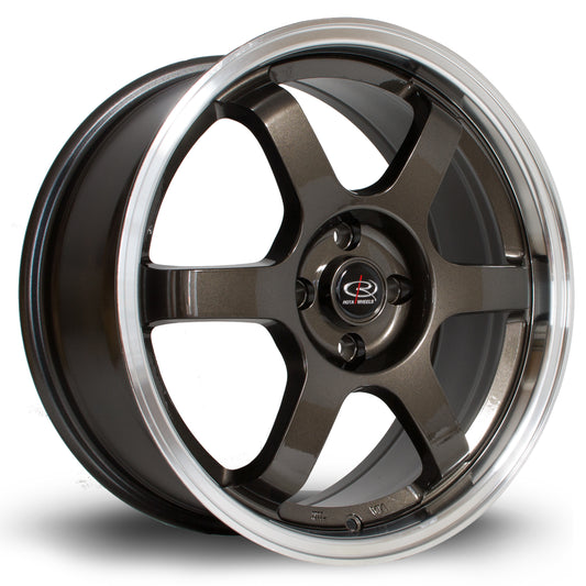 Rota Grid 17x7.5" 5x114.3 ET45, Gunmetal, Polished Lip
