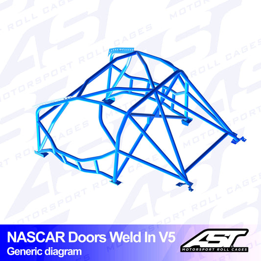 AST Rollcages V5 Nascar Weld-In 8-Point Roll Cage for BMW E30 Touring, 4WD