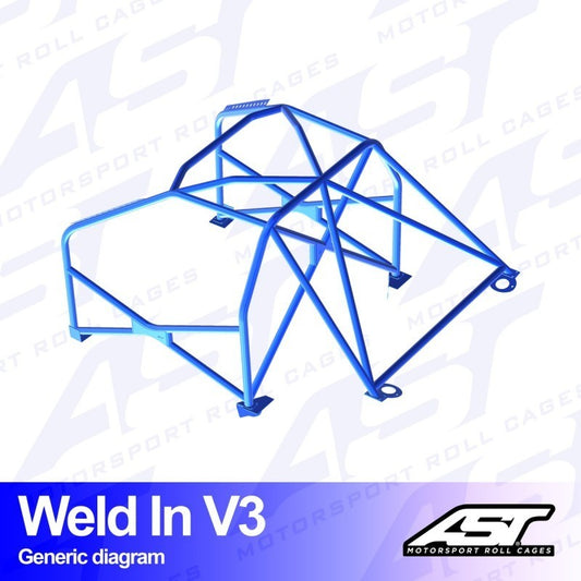 AST Rollcages V3 Weld-In 8-Point Roll Cage for Renault Clio 3