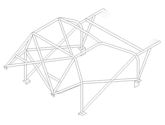 Custom Cages Multipoint Weld-In Roll Cage for Seat Ibiza MK2 - FIA