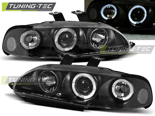 FARI FANALI ANTERIORI ANGEL EYES NERO PER HONDA CIVIC 91-95